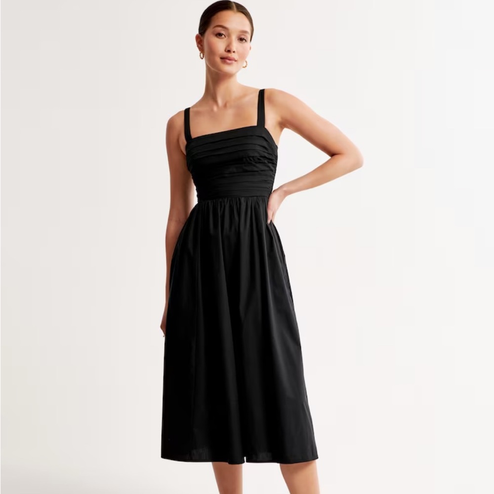 Abercrombie & Fitch Black Emerson Midi Dress